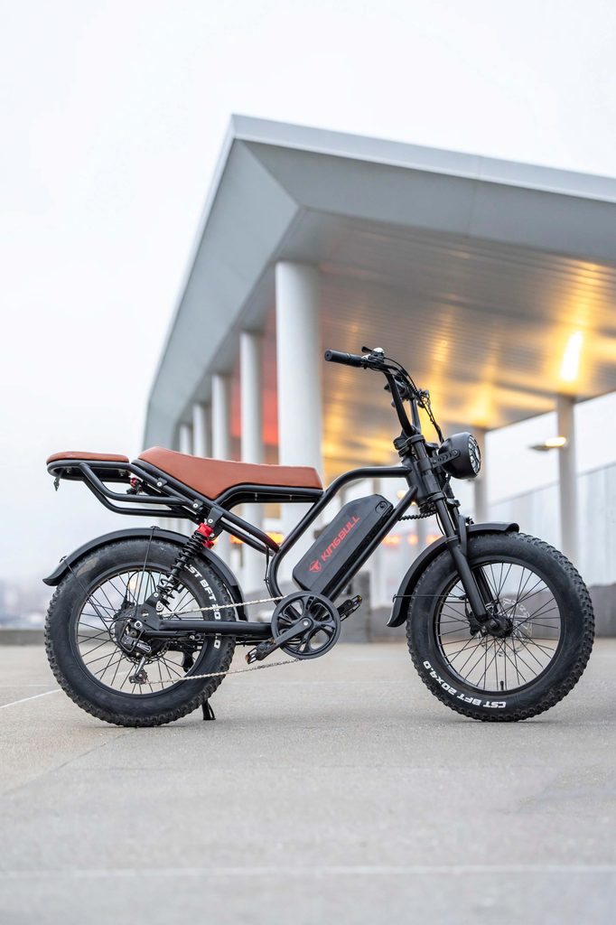 side profile of a black e-bike